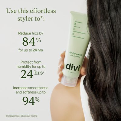 Divi Air Dry Styling Cream for Natural Hair Texture, Smooths Frizz &amp; Defines Curls