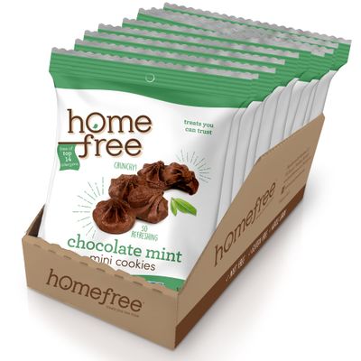 Homefree Treats You Can Trust Gluten Free Mini Cookies, Single Serve, Chocolate Mint, 0.95 Ounce Pack of 10