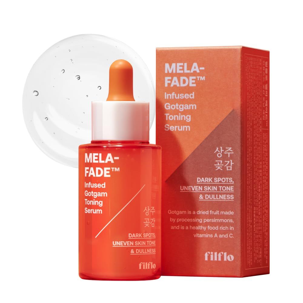 FILFLO Mela-fade Infused Gotgam Toning Serum, Korean Natural Facial Serum With Vitamin C, Hydrating and Soothing for Dark Spots, Sensitive Skin, Highly-Concentrated Korean Skin Care, 1.52 Fl Oz