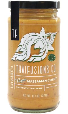 Thai Massaman Vegan Curry Sauce Thaifusions 13.1 Oz Jar Pack of 2 Bundle with Tasting Spoon Curry Sauce Gift Set by Gifts from the Pacific Northwest