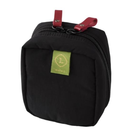 Invite.L Small Stand Up Compact Cosmetic Bag Organized Pockets Korean Beauty Case Portable Makeup Pouch Toiletry Storage Work Essentials Elegant Black