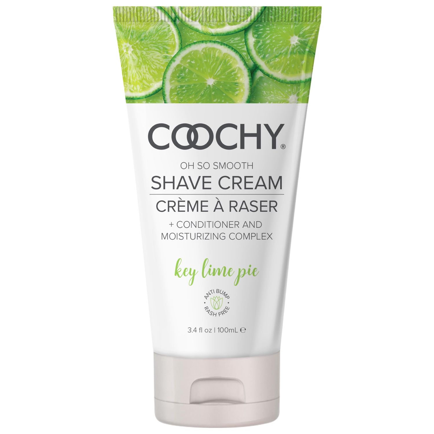 Coochy Intimate Shaving Cream Shave Conditioner &amp; Moisturizer for Face &amp; Body Ideal for Sensitive Skin Care, Anti-Bump Key Lime Pie, 3.4 oz