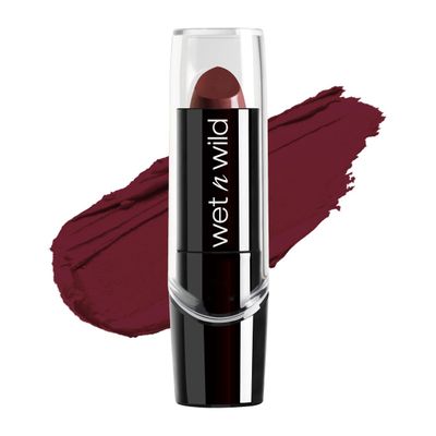 wet n wild Silk Finish Lipstick, Hydrating Rich Buildable Lip Color, Formulated with Vitamins A,E, &amp; Macadamia for Ultimate Hydration, Cruelty-Free &amp; Vegan - Dark Wine