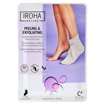 IROHA NATURE SOCKS TREATMENT FOR FEET Exfoliating Lavander 2 units - One use CLEAN BEAUTY