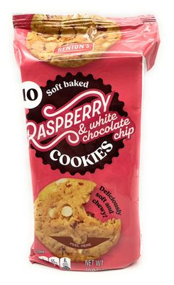 Soft Baked Raspberry &amp; White Chocolate Chip Cookies, Bentons 10oz283g - Pack of 1