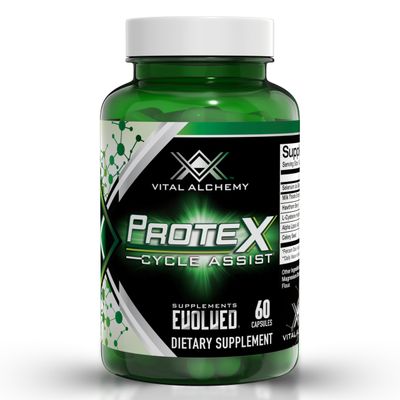 Vital Alchemy ProteX On Cycle Assist - Liver Cleanse, Detox &amp; Repair Formula - Liver Support Supplement with Milk Thistle, Alpha-lipoic Acid,L-Cysteine hcl, and Others for Men 60 Servings -USA Made