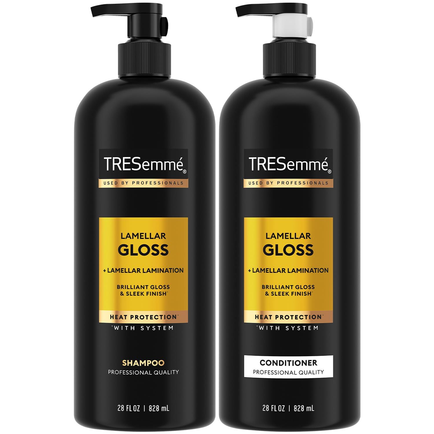 TRESemme Shampoo and Conditioner, Lamellar Gloss - Hair Smoothing Products for Glossy Hair, Sleek Looks &amp; Frizz Control, 28 Oz Ea