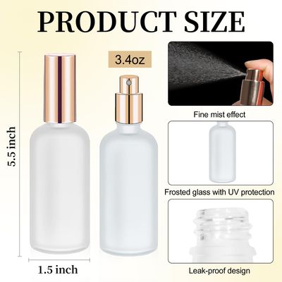 Olutacot 32 Pcs Glass Spray Bottle - Empty Frosted Reusable Perfume Bottle Cosmetic Container With Fine Mist Sprayer Pump for Travel Face Body Sprays Rose Gold