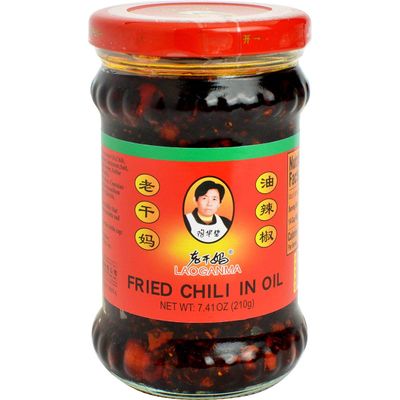 LGM CHILI OIL SAUCE IN JAR - 7.41oz Pack of 6 FRIED CHILI