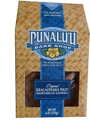 Punalu&#39;u Bake Shop&#39;s Original Macadamia Nut Shortbread Cookies, All Natural, 100 Butter, Freshly Baked in Hawaii, 6 Ounce Package