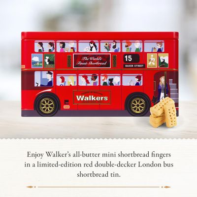 Walker's Shortbread London Bus Commemorative Tin, All-Butter Shortbread Cookies, 8.8 Oz