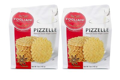 Fogliani Anise Pizzelle Premium Italian Waffle Cookies 5 ounce Pack of 2