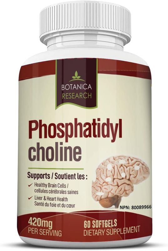 PhosphatidylCholine Complex an All-Natural Nootropic Formula for Brain Health, Liver &amp; Cognitive Support - 60 Phosphatidyl Choline Capsules by Botanica Research