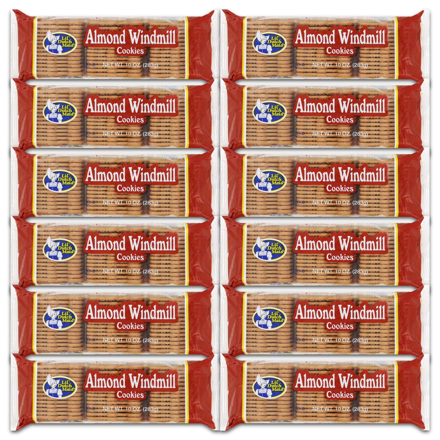 Little Dutch Maid Almond Windmill Cookie, 10-Ounce Pack of 12
