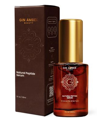 Gin Amber Beauty - Peptide Facial Serum - Firming &amp; Tightening Skin Serum with Vitamin E for a Radiant Look 1 fl oz - 30 ml