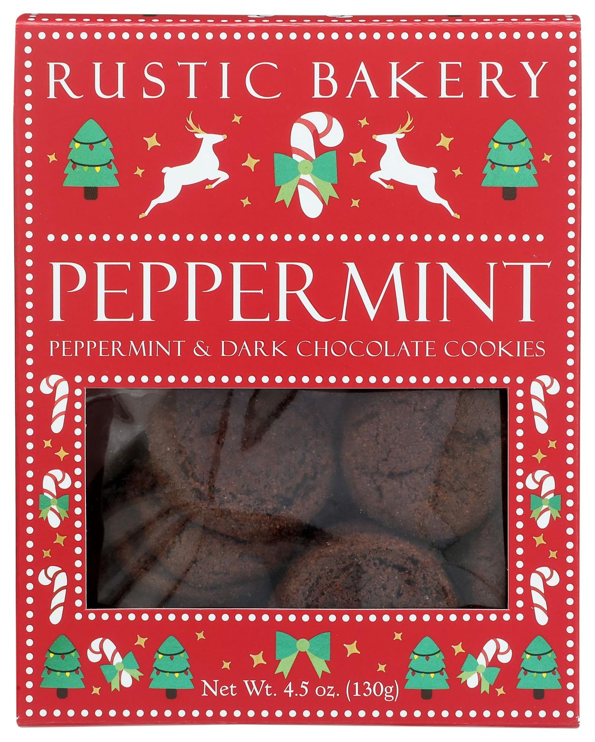 RUSTIC BAKERY COOKIE CHOC DARK PEPPERMINT BOX, 4.5 OZ