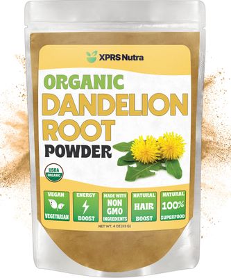 XPRS Nutra Organic Dandelion Root Powder - Vegan Friendly Antioxidant Power for Liver Support - Dandelion Root for Tea and Beverages - Immune Boosting Dandelion Powder 4 Ounce