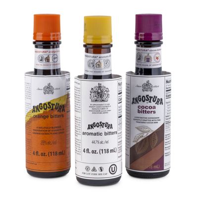 Angostura Bitters 3-Flavours Cocktail Essentials - Includes Classic - Aromatic Bitters, Orange Bitters, and Cocoa Bitters 3 Pack 4oz