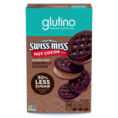 Glutino Swiss Miss Gluten Free Hot Cocoa Flavored Sandwich Cookies, Gluten Free Snacks, 10.5 oz.