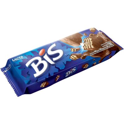 BIS Chocolate Wafer Biscuits, Wafer Rechado Coberto Com Chocolate 126g Pack of 5