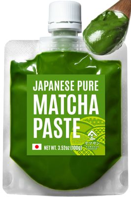 YAMASAN KYOTO UJI Japanese Pure Matcha Paste, Handy for Baking and Cooking, Easy to Add Matcha Color and Flavor, No Additives, Gluten-Free, Vegan, Made in Japan 100g3.52oz