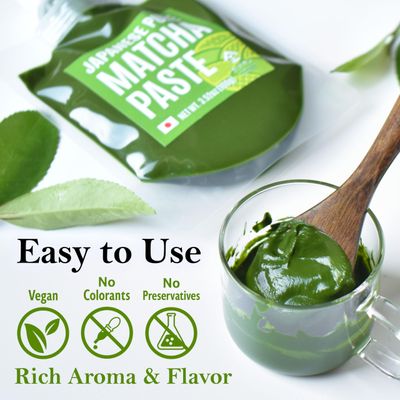 YAMASAN KYOTO UJI Japanese Pure Matcha Paste, Handy for Baking and Cooking, Easy to Add Matcha Color and Flavor, No Additives, Gluten-Free, Vegan, Made in Japan 100g3.52oz