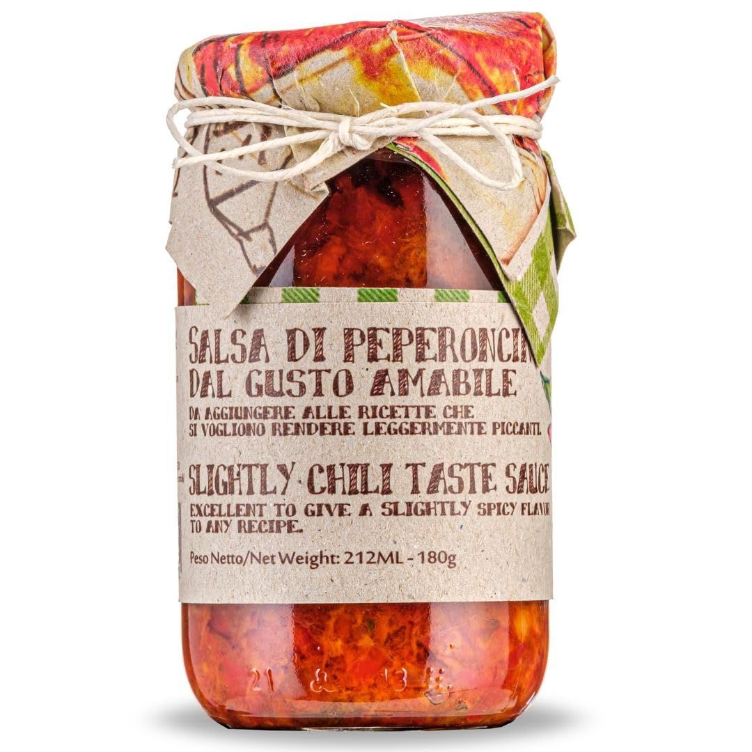 ARTIGIANI DEI SAPORI - Mild Crushed Calabrian Chili Pepper Sauce, 6.3 oz, Slightly Spicy, Product of Italy