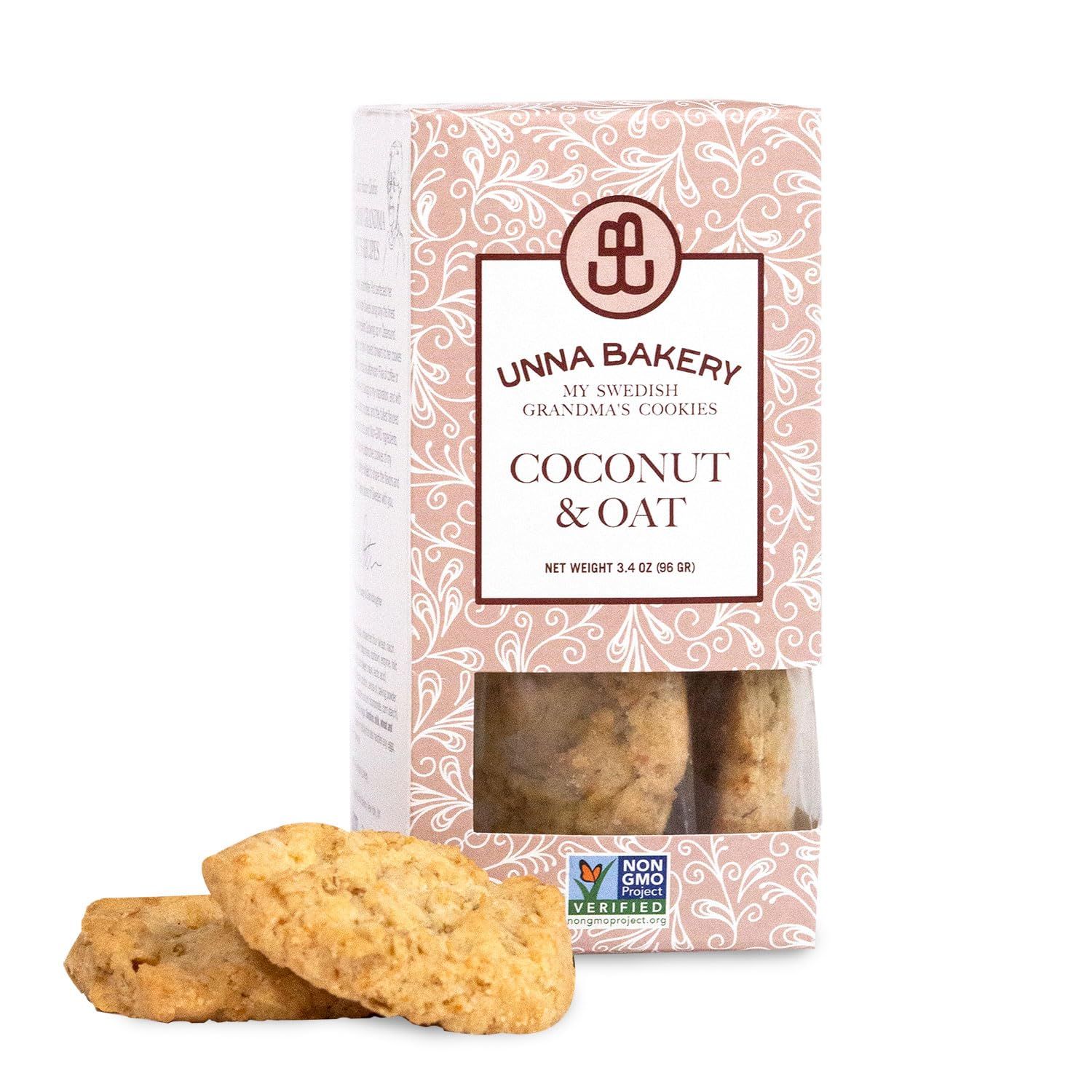 Unna Bakery Butter Cookies Oatmeal Cookie with Coconut, 3.4 oz