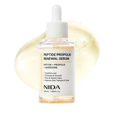 NIDA Peptide Propolis Renewal Serum Peptide Complex, Propolis Extract, Adenosine Youthful Look, Wrinkles, Fine Lines, Pore &amp; Sebum Care 1.69 fl.oz., 50ml