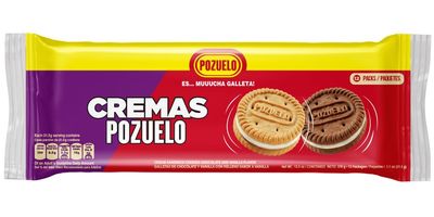Pozuelo Cremas Mixed Cookies Mixed Chocolate &amp; Vanilla Cookies Vanilla Cream 13.3 Oz Pack of 3