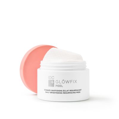 IDC Dermo Glowfix Peel Cotton Pads for Face - 60 Pads - Vegan Facial Exfoliating Cotton Rounds for Face &amp; Neck - Glycolic Acid Peel Pads for Face Wash - Facial Toner Wipes for Men &amp; Women