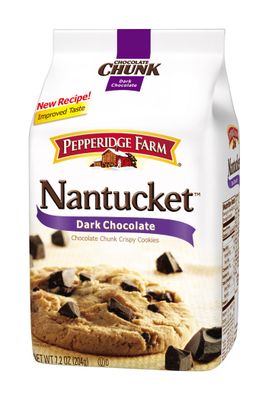 Pepperidge Farm Nantucket Soft Baked Dark Chocolate Chunk Cookies, 8.6-Ounce Pack of 4