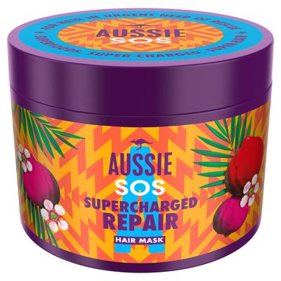 Aussie SOS Supercharged Repair Hair Mask 500ml for Dry and Damaged Hair. Helps Repair and Protect Against Damage Leaving Hair Soft, Smooth and Hydrated for 100 Hours. Vegan Formula