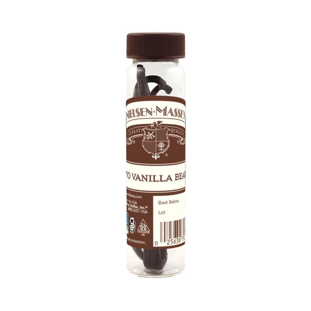 Nielsen-Massey Gourmet Vanilla Beans for Baking and Cooking, 2-Bean Vial with Gift Box