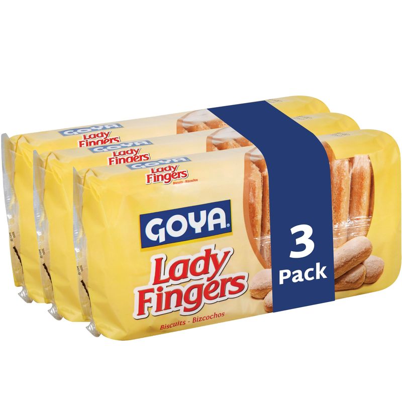 Lady Fingers by Goya, Lady Fingers for Tiramisu, Finger Foods, Shortbread Cookies, Baked Goods, Snacks for School and Work, Lunch Box Snacks, 3 Pack of 7oz. Bag