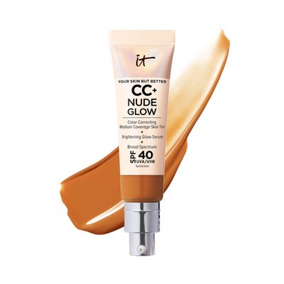 IT Cosmetics CC Nude Glow Rich - Lightweight Foundation &amp; Brightening Glow Serum with SPF 40, Medium Coverage, With Niacinamide &amp; Hyaluronic Acid, For All Skin Types, 1.08 fl oz