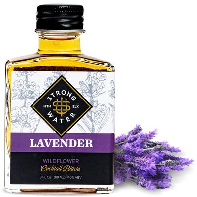 Strongwater Lavender Bitters 40 Servings - Lavender Bitters for Cocktails Made with Lavender, Chamomile, Calendula &amp; Wormwood - Pair with Gin or a Vodka Martini - 3oz, 1 Pack