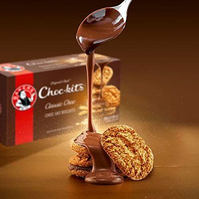 Baker's Choc-kits Crunchy Oat BiscuitsCookie Chocolate Pack of 2 32-40 Cookies a Box Kosher Halal Real Chocolate Finest Ingredients 32oz Imported from South Africa