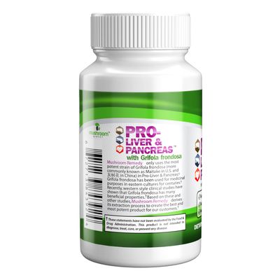 PRO-Liver &amp; Pancreas Best All-Natural Herbal Supplement for Pancreas &amp; Liver Support, Detox, Clinically Studied Grifola frondosa Mushroom Extract, Vegan, NON-GMO, USA Made, 60 Tablets