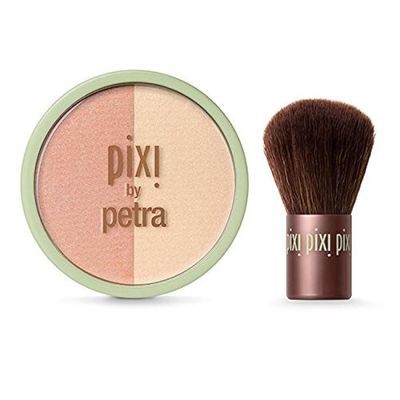 Pixi Beauty Blush Duo Kabuki Peach Honey Blush and Highlighter in One 10.21 g 0.36 oz