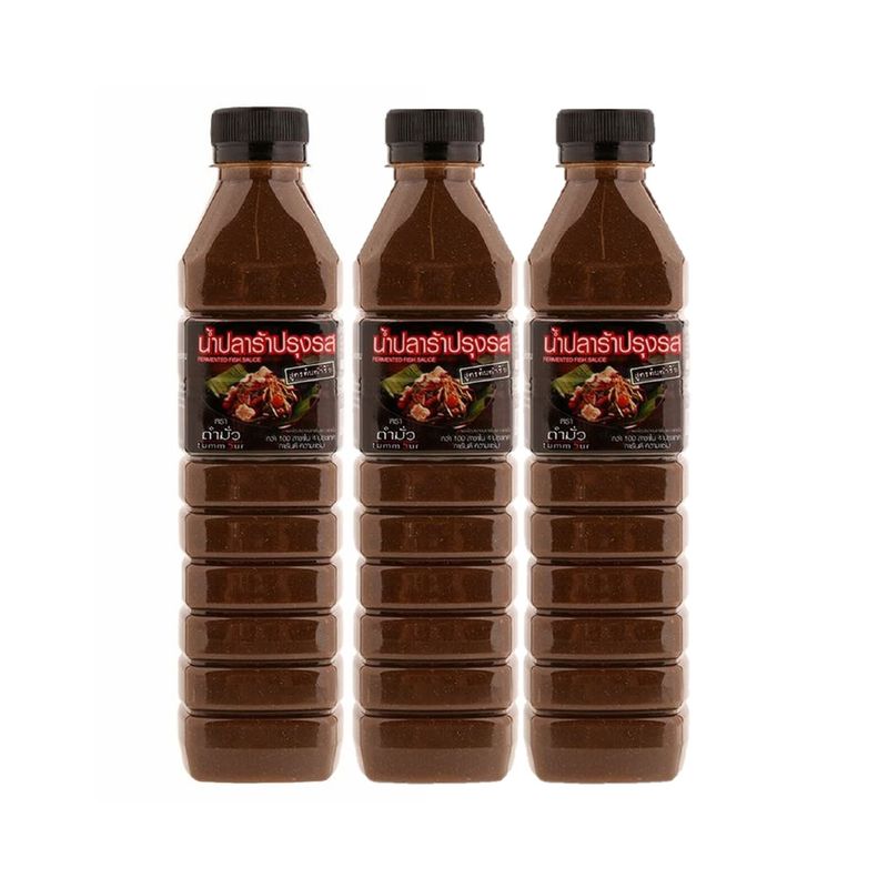 Tummour Thai Fermented Fish Sauce Nam Pla Ra Pla Dak Asian Thai Lao Food Papaya Salad Plara ??? ?????? ??? ???? Ships from USA 500ml bottle Choose your Quantity 500ml, 3