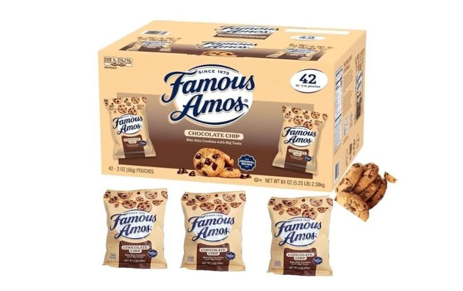 Chocolate Chip Cookies, Bite-Size, 2 oz Individual Bags - 42 - Count