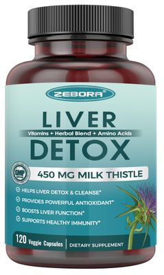 Milk Thistle Supplement for Liver Cleanse Detox &amp; Repair, Liver Supplement with 450 mg Milk Thistle Extract 80 Silymarin for Liver Support and Health, GMO-Free, 120 Veggie Capsules 60 Day-Supply