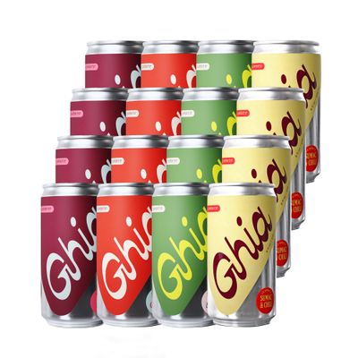 Ghia Non-Alcoholic Variety Le Spritz, 8.4 Fl Oz 16-Pack Mocktail &amp; Cocktail Mixer, Zero Proof Sparkling Aperitif with Soothing Herbal Extracts No Added Sugar,No Artificial Flavors,Caffeine-Free
