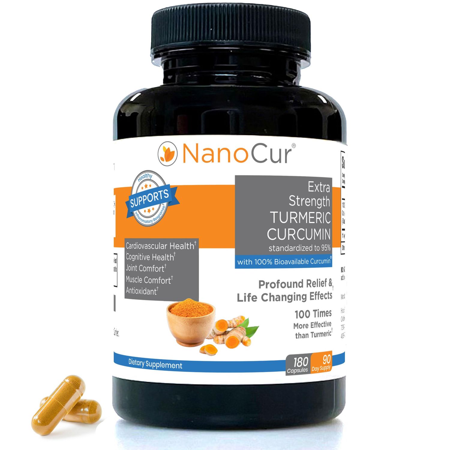 Turmeric Curcumin - 100x More Active Than Turmeric, 170 More Active Than Curcumin Black Pepper Extract. Joint Support, Relief, and Energy Youll Feel. Organic CurcuminPlant-Based Carrier.
