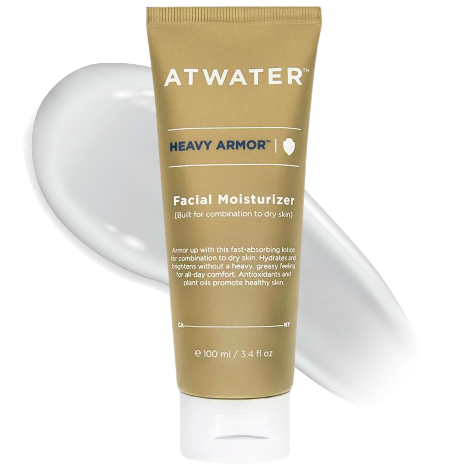 ATWATER Men&#39;s Face Moisturizer for Dry Skin with 5 Niacinamide and Shea Butter, 3.4 oz, Face Cream that Strengthens Skin&#39;s Moisture Barrier, Anti Aging Face Cream, Day &amp; Night, Unscented