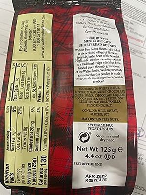 Walkers Shortbread Mini Chocolate Chip Shortbread Cookies, 4.4 Ounce