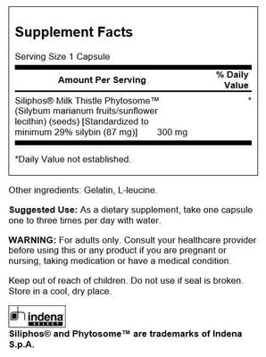 Swanson Siliphos Milk Thistle Phytosome 300 Milligrams 60 Capsules