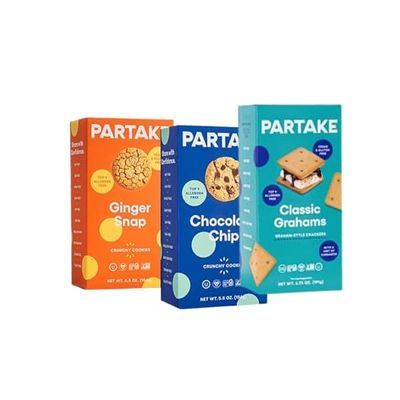 Gluten Free Crunchy Cookies Variety Pack by Partake Vegan Cookies 3 packs Non-GMO, Allergy-Friendly No Peanuts,Soy, Dairy, Tree Nuts - contents may vary