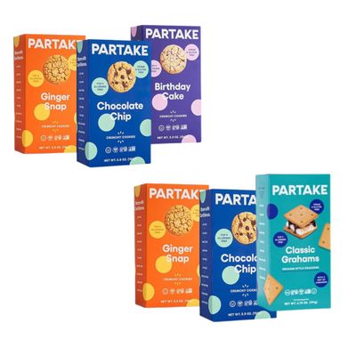 Gluten Free Crunchy Cookies Variety Pack by Partake Vegan Cookies 3 packs Non-GMO, Allergy-Friendly No Peanuts,Soy, Dairy, Tree Nuts - contents may vary